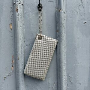 Olga Berg metallic clutch, 9”x4.5”